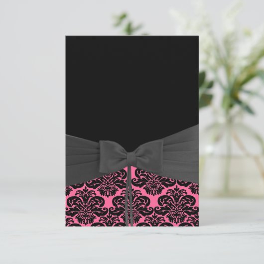 Invitation PINK & BLACK DAMASK (Debout devant)