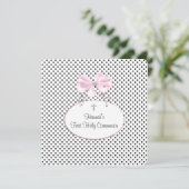 Invitation Pink Black Polka (Debout devant)
