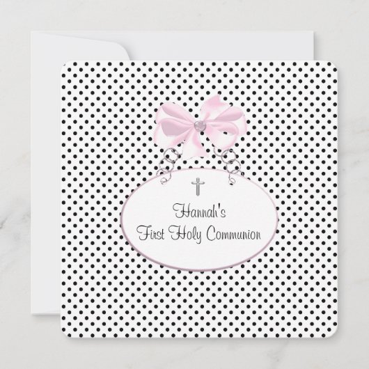 Invitation Pink Black Polka (Devant)