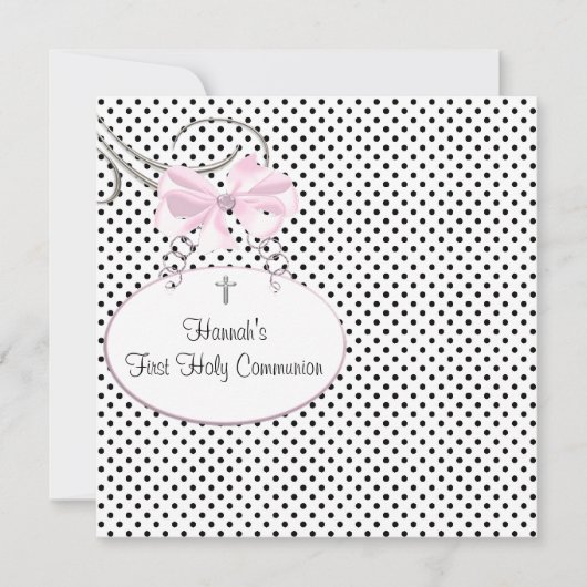 Invitation Pink Black Polka (Devant)