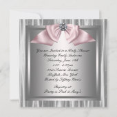 Invitation Pink Black Princesse Baby Girl Douche (Dos)