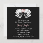 Invitation Pink Black Sweet 16 Anniversaire (Dos)