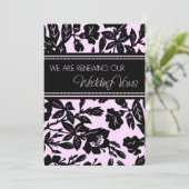 Invitation Pink Black Wedding W Reneval Vocard (Debout devant)