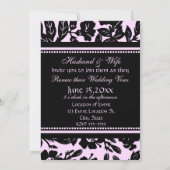 Invitation Pink Black Wedding W Reneval Vocard (Dos)