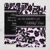 Invitation Pink Black Wedding W Reneval Vocard (Devant / Derrière)