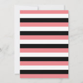 Invitation Pink Black White Stripe 50 & Fabuleux anniversaire (Dos)