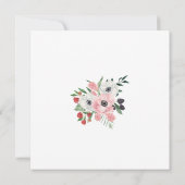 Invitation Pink Blanc Floral Eucalyptus 90e fête d'anniversai (Dos)