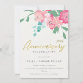 INVITATION PINK BLEU OR PIVOINE FLEURALE QUELQUE SOIT L'ANNIV (Devant)