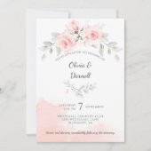 Invitation Pink Bliss Roses et Mariage de verdure (Devant)