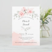 Invitation Pink Bliss Roses et Mariage de verdure (Debout devant)