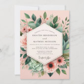 Invitation Pink Bloom Botanical Wedding (Devant)