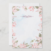 Invitation Pink Blue 60 Fabuleux fête d'anniversaire florale (Dos)