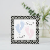 Invitation Pink Blue Baby Feet Genre Révélation (Debout devant)