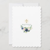 Invitation Pink Blue Flores Invitacion De Bautizo Espagnol (Dos)