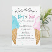 Invitation Pink Blue Glace Cream Genre Revevela Party (Debout devant)