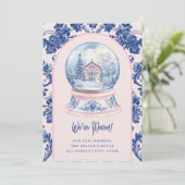 Invitation Pink & Blue Grandmillenial Changement d'adresse (Debout devant)