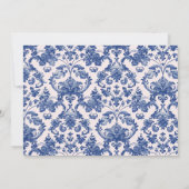Invitation Pink & Blue Grandmillennial Damask Père Noël W/ Ph (Dos)