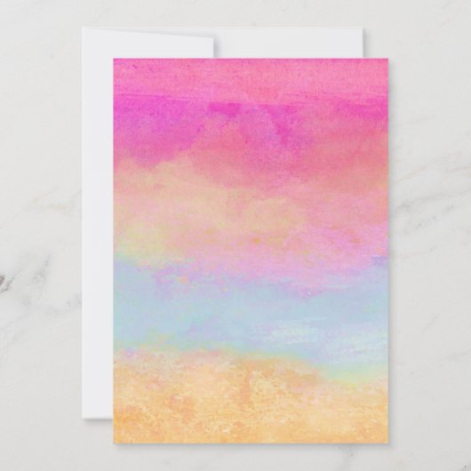 Invitation Pink Blue Jaune arc-en-ciel Abstraites rayures Ann (Dos)