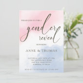 Invitation Pink Blue Pastel Fête de la Révélation de genre (Debout devant)