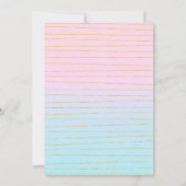 Invitation Pink Blue Pastel Ombre avec Gold Lines Graduation (Dos)