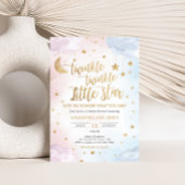 Invitation Pink Blue Twinkle Little Star Gender Reveal