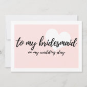 Invitation Pink Blush à ma femme de chambre le jour de mon ma (Devant)