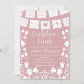 Invitation Pink Blush Boho Talavera Mexican Baby Shower (Devant)
