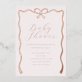 Invitation Pink Blush Bow Foil (Recto)