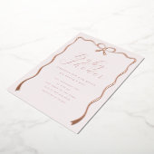 Invitation Pink Blush Bow Foil (Rotation)