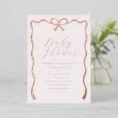 Invitation Pink Blush Bow Foil (Debout devant)
