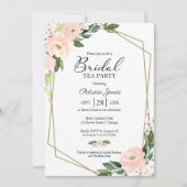 Invitation Pink Blush Floral Or Géométrique Tea Party (Devant)