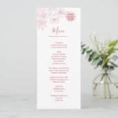 Invitation Pink Blush Florline Art Menu Mariage chinois (Debout devant)
