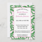 Invitation Pink Blush Green Palm Tree Summer ShowParty (Devant)
