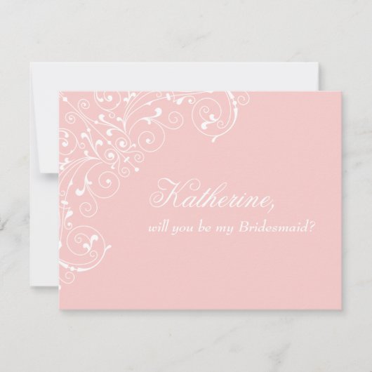 Invitation Pink Blush Love Will you be my Bridesmaid (Devant)