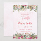 Invitation Pink Boho Pampas Grass Floral Bridal Shower (Devant / Derrière)