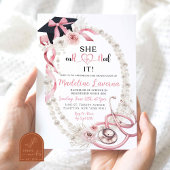 Invitation Pink Boho Pearl Coquette infirmière infirmière dip