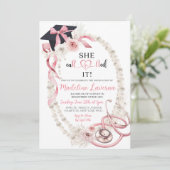 Invitation Pink Boho Pearl Coquette infirmière infirmière dip (Debout devant)