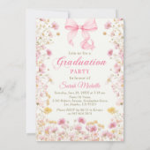 Invitation Pink Boho Wildflowers Graduation Party (Dos)