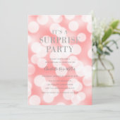 Invitation Pink Bokeh Lights C'est un anniversaire de fête su (Debout devant)