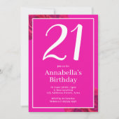 Invitation Pink Bold Modern 21e anniversaire (Devant)