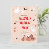 Invitation Pink Boo Bash : Une fête d'Halloween Éffrayante (Debout devant)