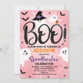 Invitation Pink Boo Ghost Fête d'Halloween Anniversaire Invit (Devant)