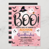 Invitation Pink Boo Ghost Fête d'Halloween Anniversaire Invit (Devant / Derrière)