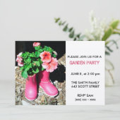 Invitation Pink Boot Garden Party (Debout devant)