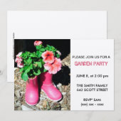 Invitation Pink Boot Garden Party (Devant / Derrière)