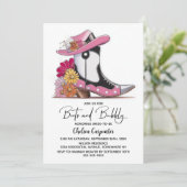 Invitation Pink Boots and Bubbly Bridal Shower (Debout devant)