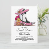 Invitation Pink Boots and Derby Hat Bridal Shower (Debout devant)