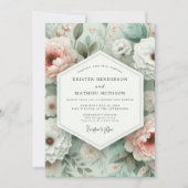 Invitation Pink Botanical Bloom Wedding (Devant)