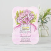 Invitation Pink Bouquet Bridal Luncheon Douche (Debout devant)