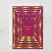Invitation Pink Bourgogne 50e Anniversaire Party Gold (Dos)